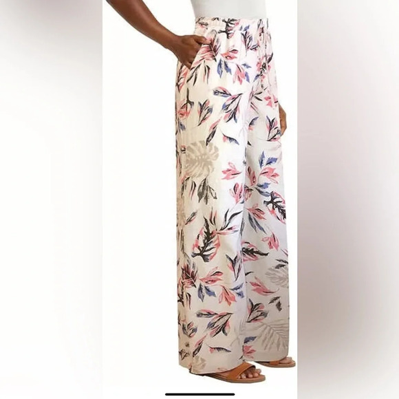 Briggs New York Womens Relaxed Fit Floral Linen Pull on Pant Size Small D163 - Picture 2 of 10